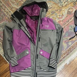 Orage Purple and Gray Jacket with liner coat that comes out